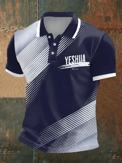 Men's Retro Faith Casual Printed Polo Shirt