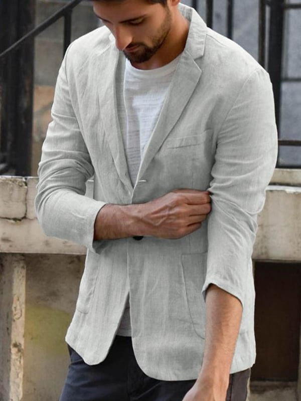 Men's casual loose cotton and linen suit