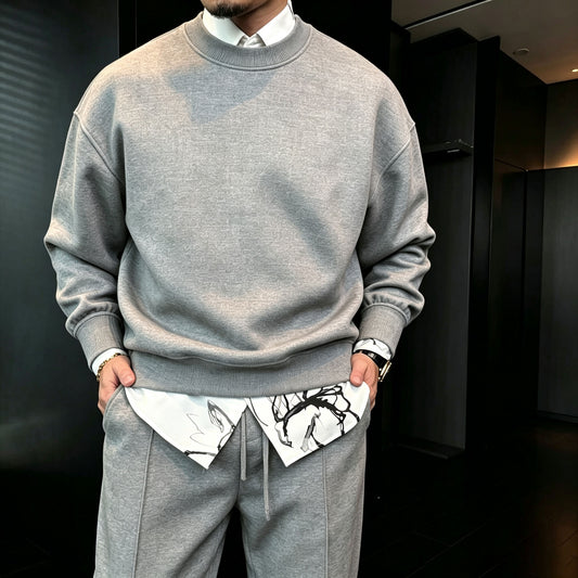 Men's Round-Neck Sweatshirt and Pants Set