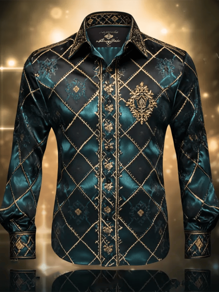 Men's Satin Luxe Long Sleeve Button Down Shirt