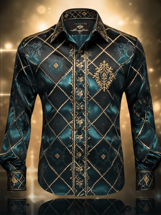 Men's Satin Luxe Long Sleeve Button Down Shirt