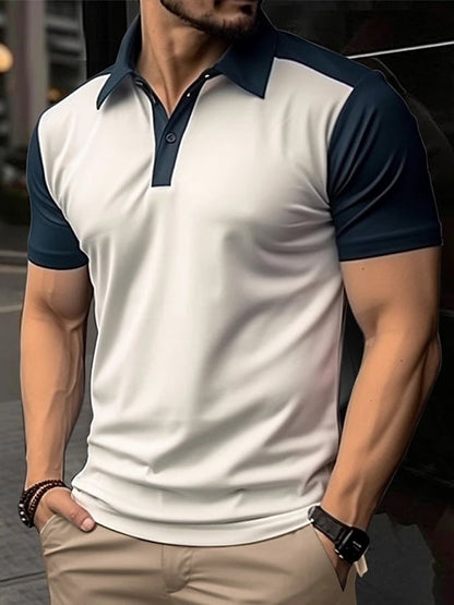 Men'S Casual Color Contrast Polo