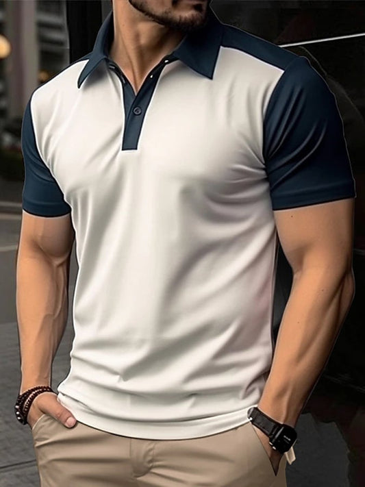 Men'S Casual Color Contrast Polo