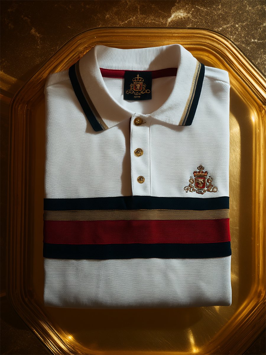 Men's Business Casual Button Short Sleeve Polo Shirt