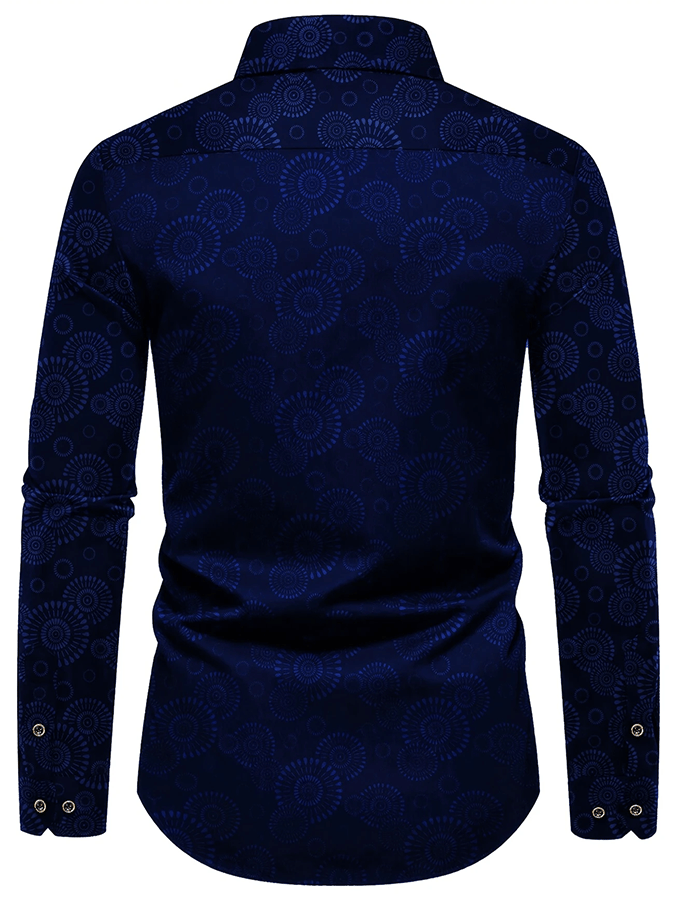 Men's Retro Business Design Printed Casual Shirt