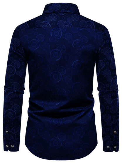 Men's Retro Business Design Printed Casual Shirt