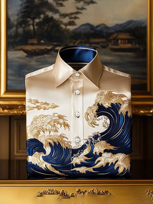 Men's Satin Luxe Short Sleeve Button Shirt