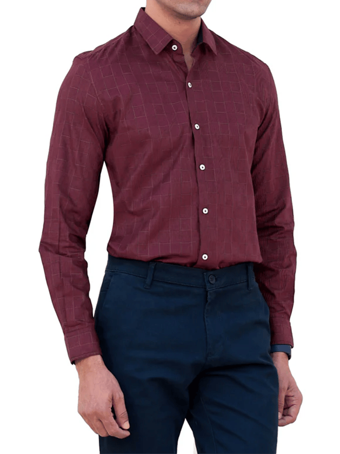 Men's Plaid Business Casual Shirt