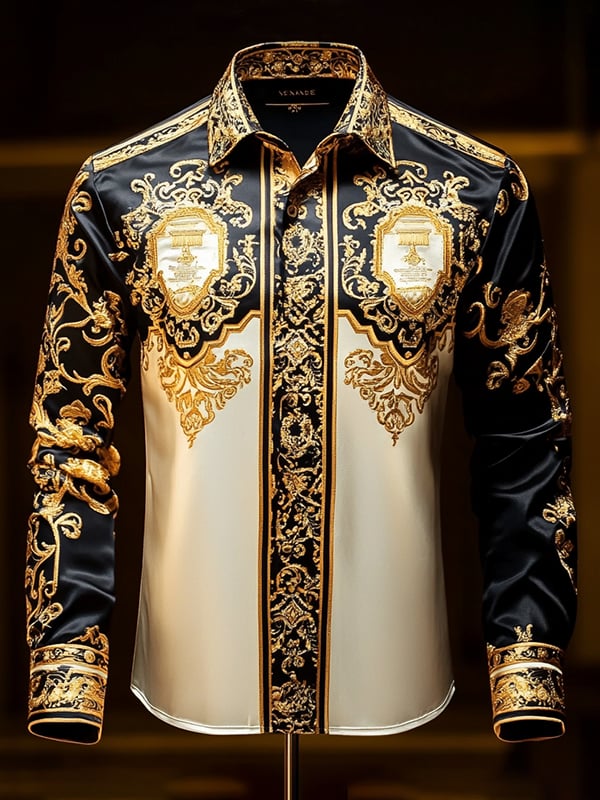 Men's Satin Luxe Long Sleeve Button Down Shirt