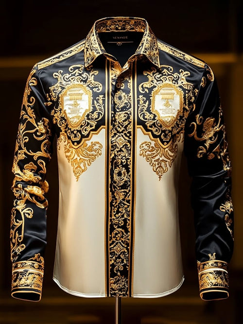 Men's Satin Luxe Long Sleeve Button Down Shirt