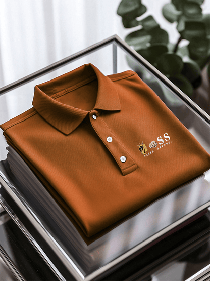 Men's Business Casual Printed Short Sleeve Polo Shirt