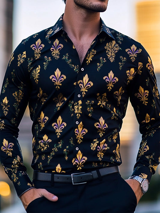 Men's Satin Luxe Long Sleeve Button Down Shirt