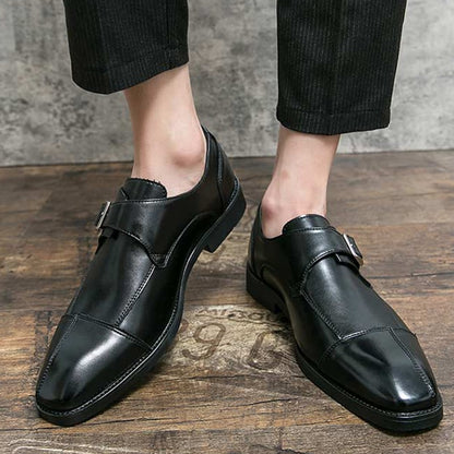 Men'S Patchwork Retro Punk Casual Single Monk Shoes