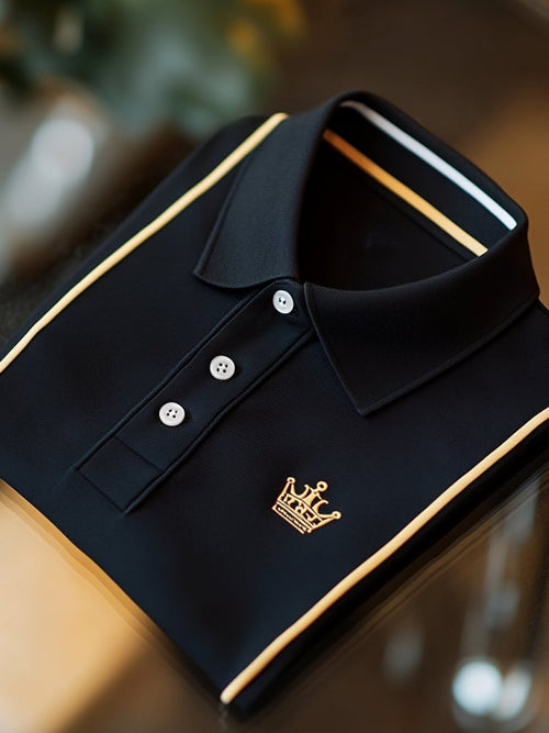 Men's Business Casual Button Short Sleeve Polo Shirt