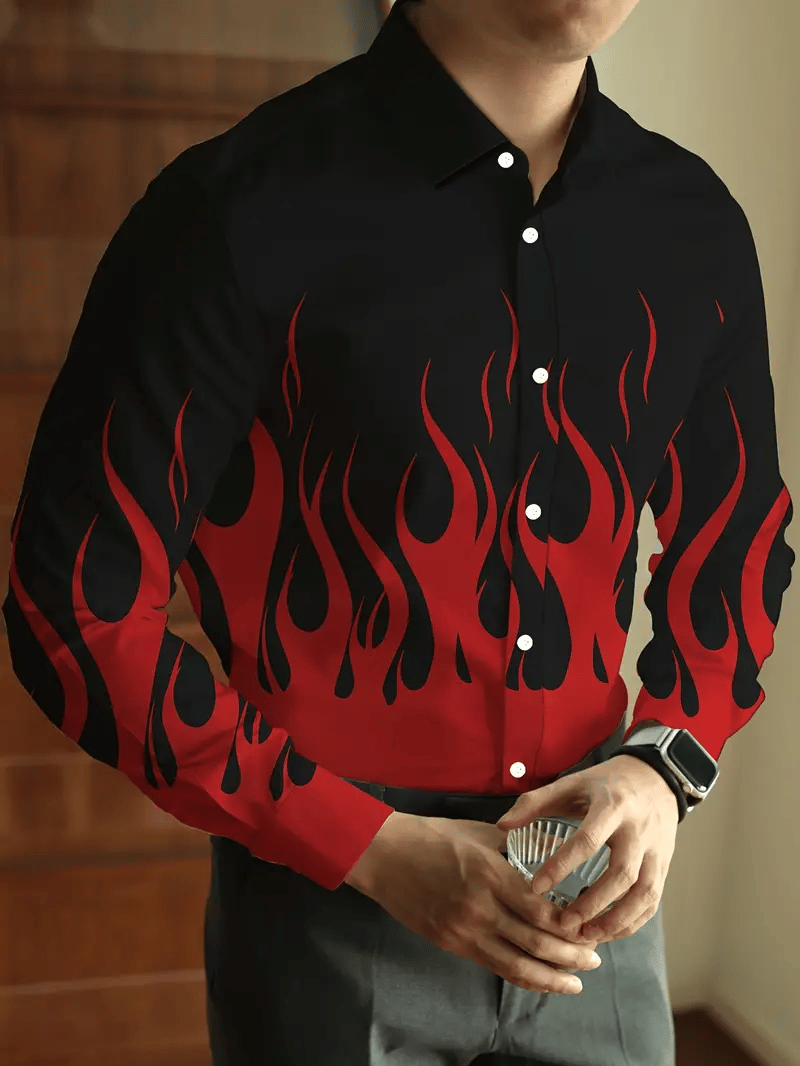 Men's Plaid Business Long Sleeve Shirt