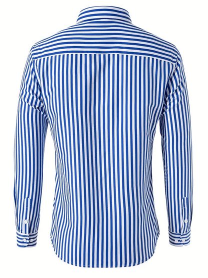 Men's Striped Business Casual Shirt