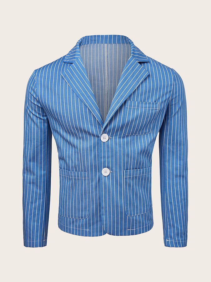 Men's Striped Thin Casual Blazer