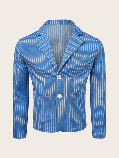 Men's Striped Thin Casual Blazer
