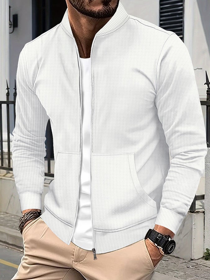 Men's Vintage Waffle Zip Comfort Jacket