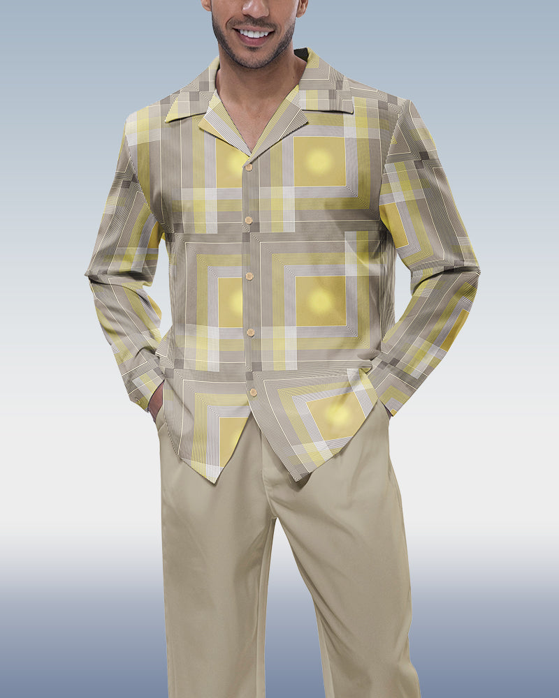 Suitmens Men's Art Cube Long Sleeve Walking Suit