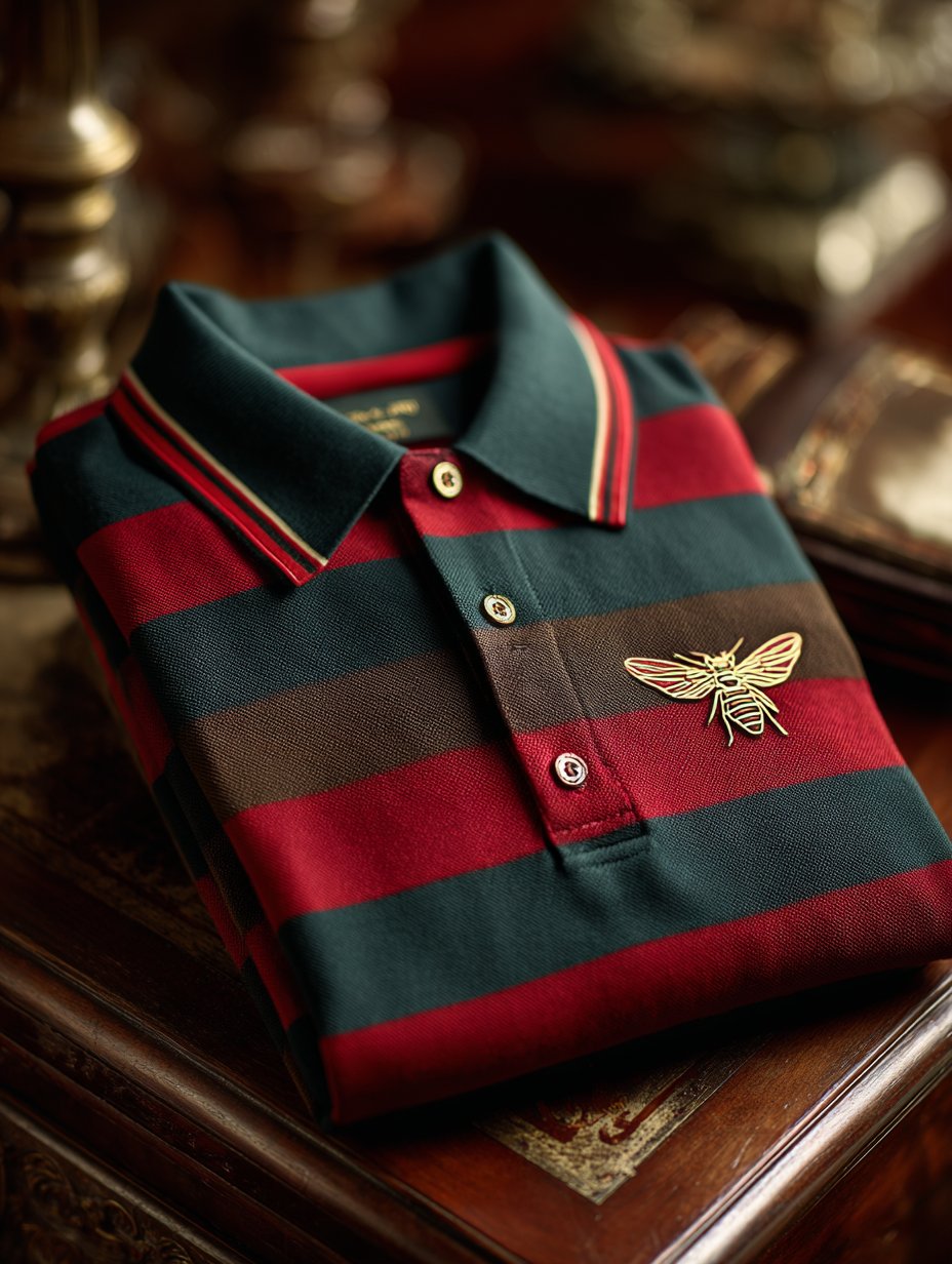 Men's Striped Business Casual Short Sleeve Polo Shirt