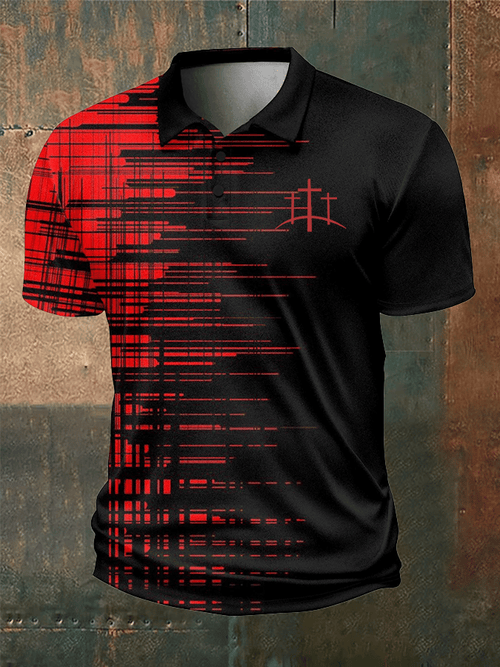 Men's Faith Printed Casual Polo Shirt