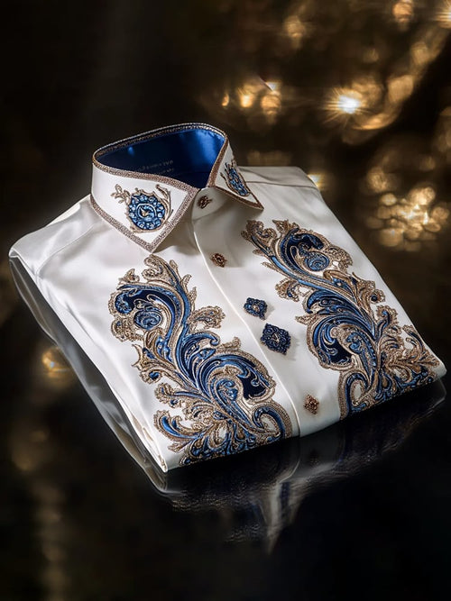 Men's Satin Luxe Long Sleeve Button Down Shirt