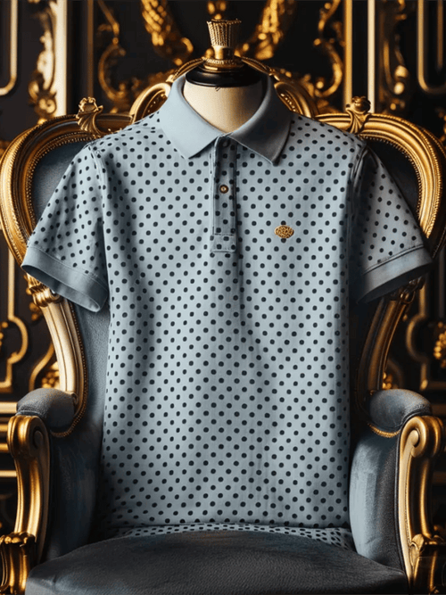 Men's Business Casual Button Short Sleeve Polo Shirt