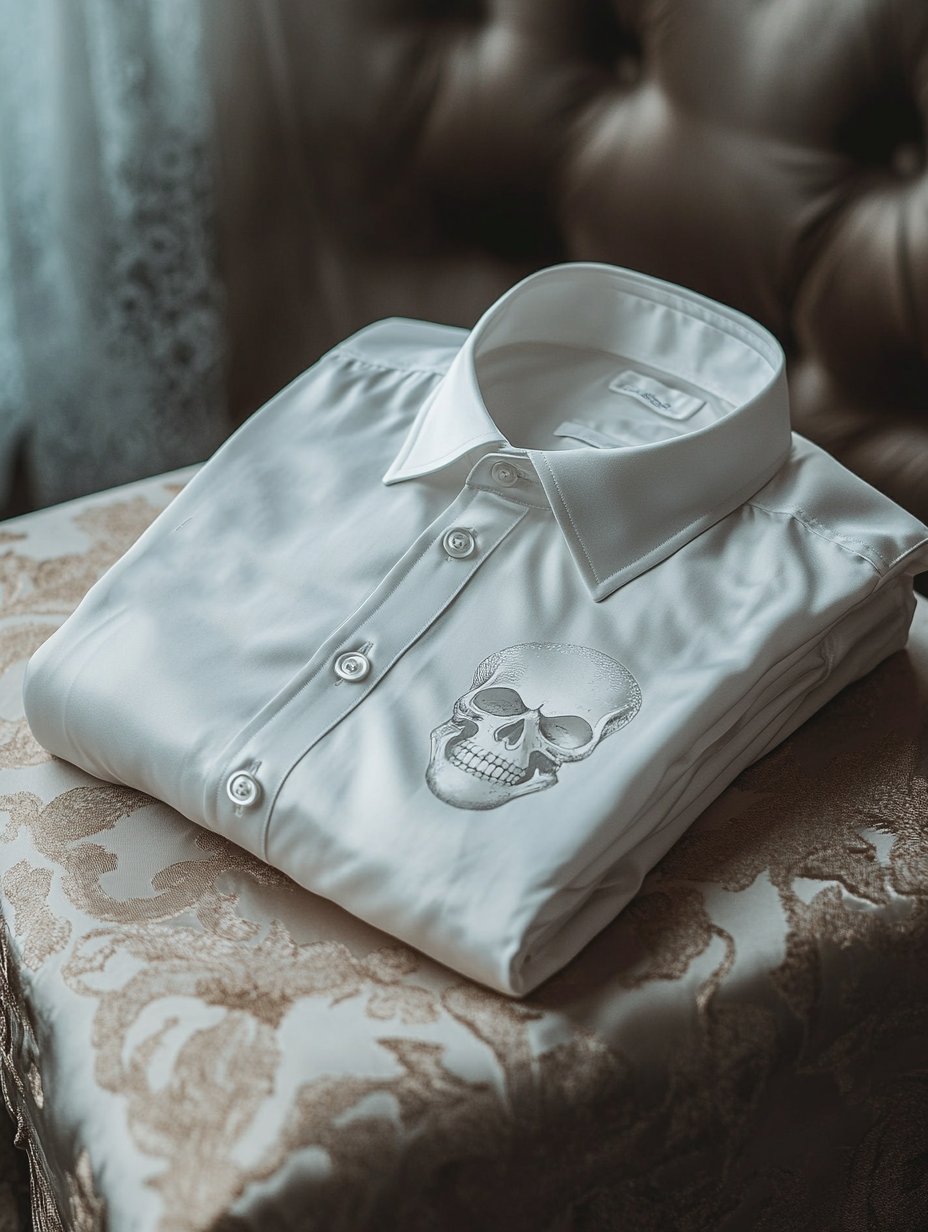 Men's business casual skull lapel short-sleeved shirt