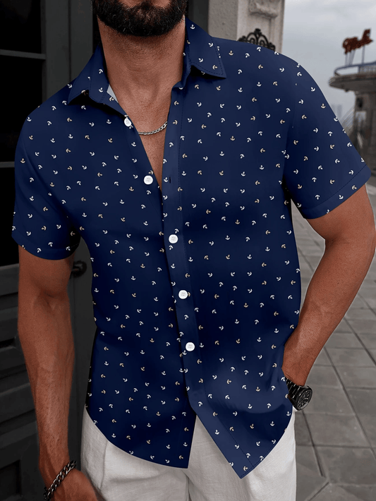 Men's Business Casual Button Short-sleeved Shirt