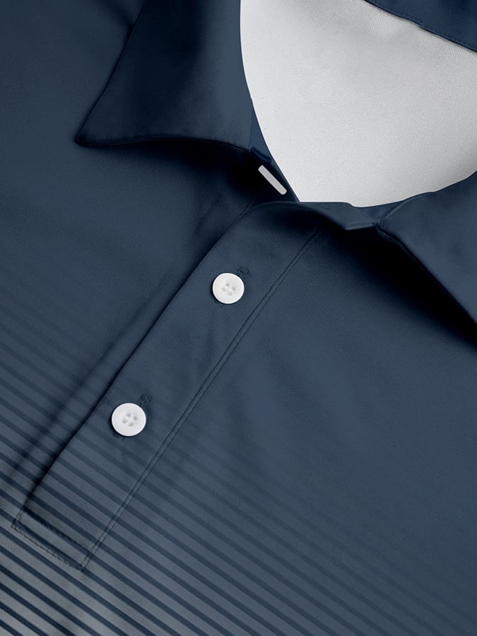 Men's Fashionable Geometric Short Sleeved Polo Shirt