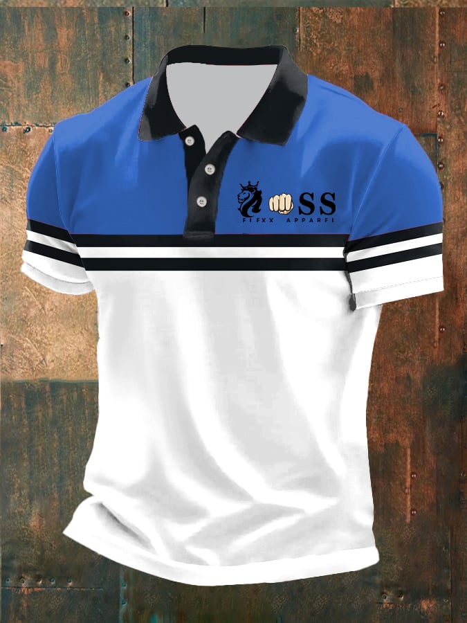 Men's Casual Retro Business Contrast Color Polo
