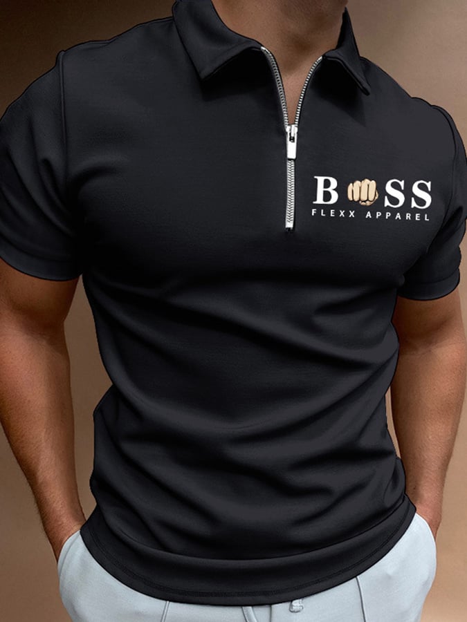 Men'S Short Sleeve Printed Polo