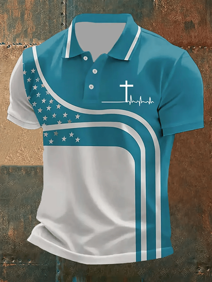 Men's Faith Printed Casual Polo Shirt