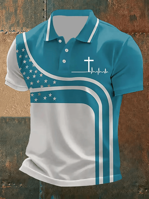 Men's Faith Printed Casual Polo Shirt