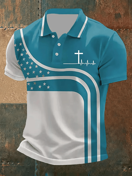 Men's Faith Printed Casual Polo Shirt