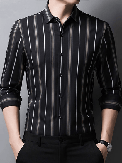 Men's Striped Business Casual Shirt