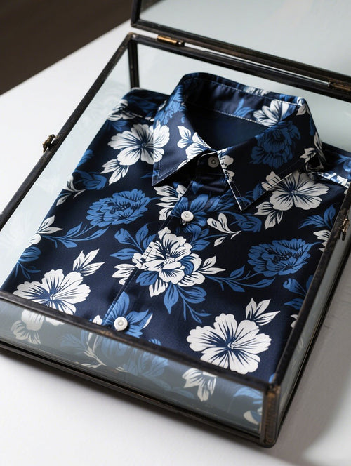 Men's Satin Luxe Long Sleeve Button Down Shirt