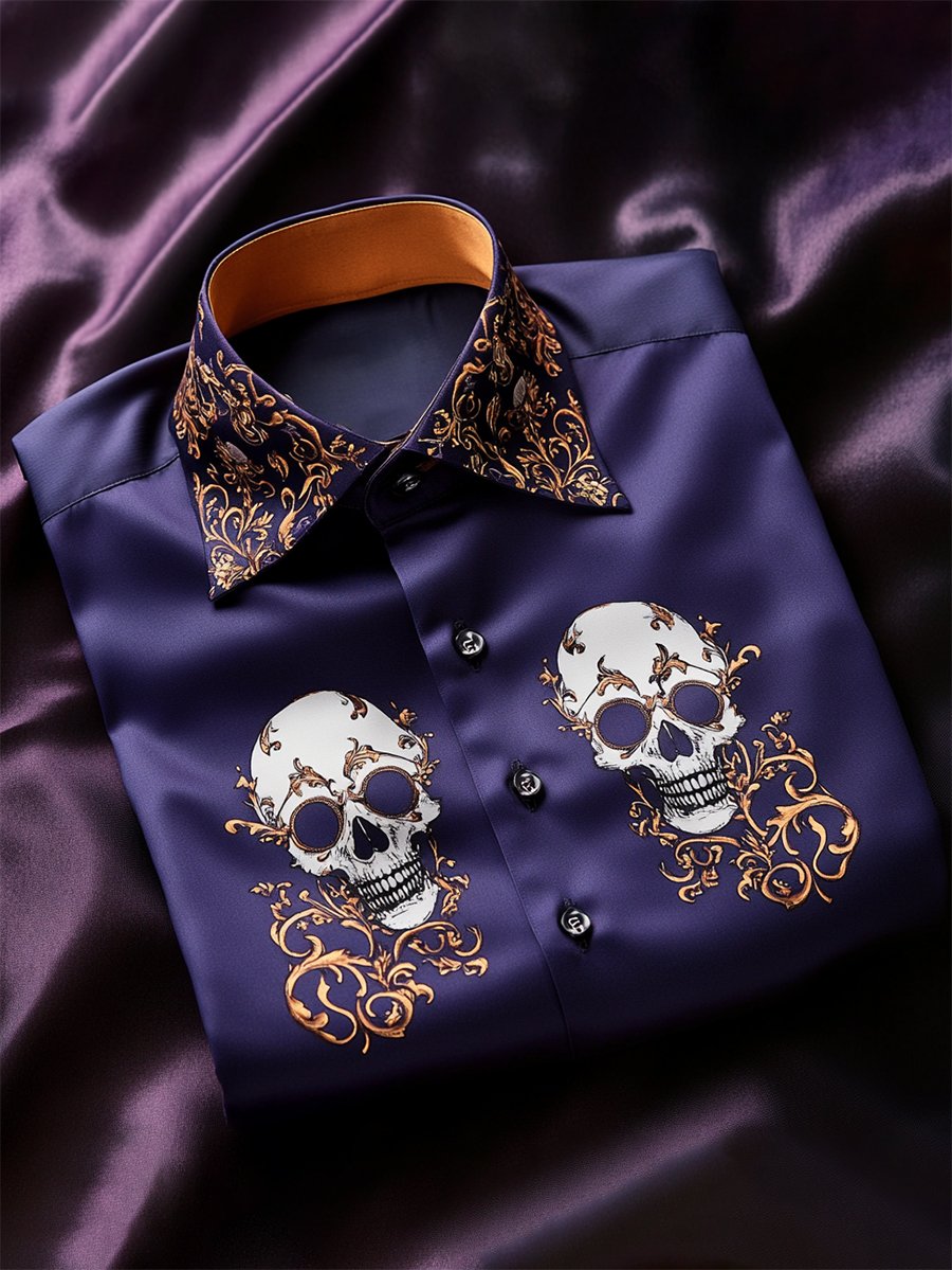 Men's Luxe Satin Long Sleeve Shirt