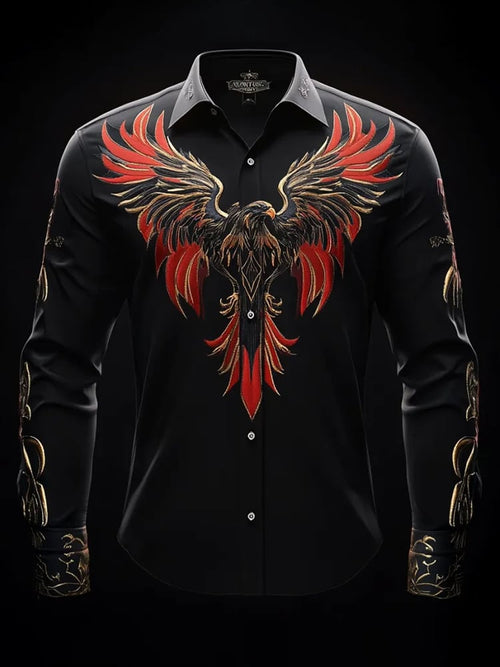 Men's Casual Printed Long Sleeve Shirt