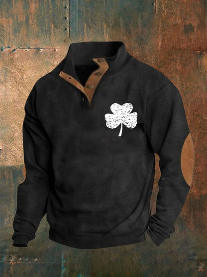 Men's St. Patrick's Day Printed Button Sweatshirt