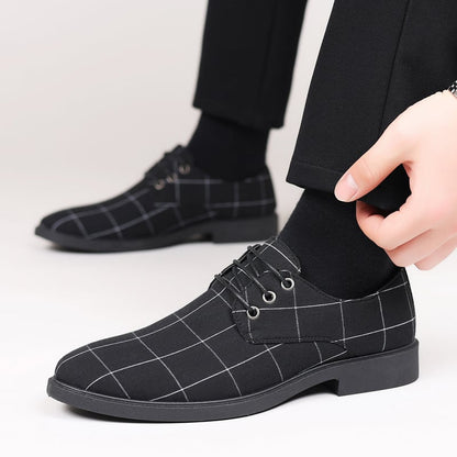 Men's Plaid Business Casual Shoes (Minimum Purchase Quantity: 2 Pairs)