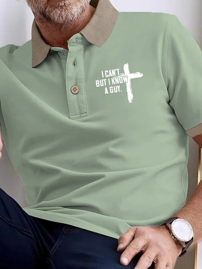 Men's I Can't But I Know A Guy Print Polo Shirt