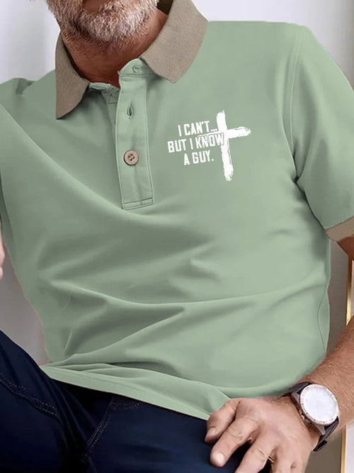 Men's I Can't But I Know A Guy Print Polo Shirt