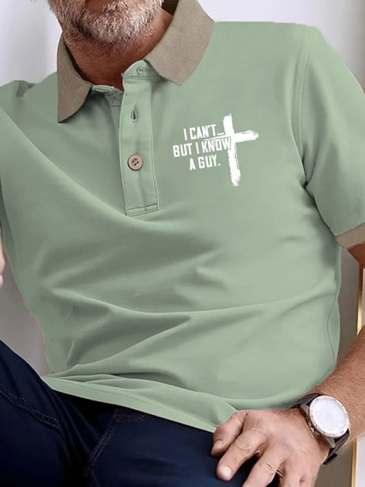 Men's I Can't But I Know A Guy Print Polo Shirt