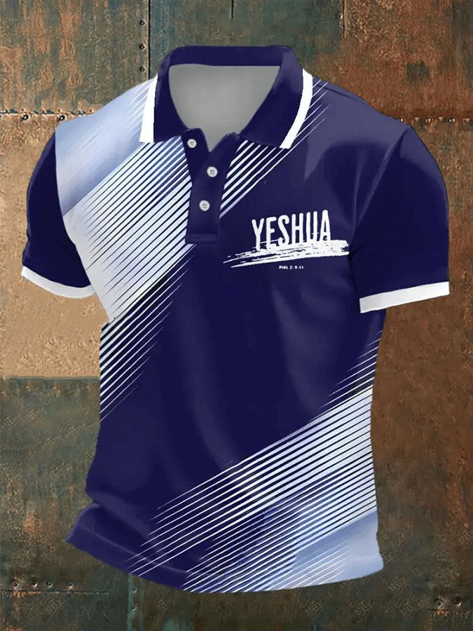 Men's Retro Faith Casual Printed Polo Shirt
