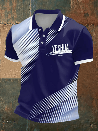 Men's Retro Faith Casual Printed Polo Shirt