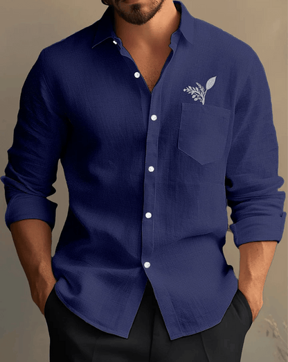 Men's Business Casual Long Sleeve Shirt