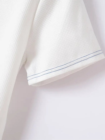 Men's Waffle Fabric Fashion Casual Polo Shirt