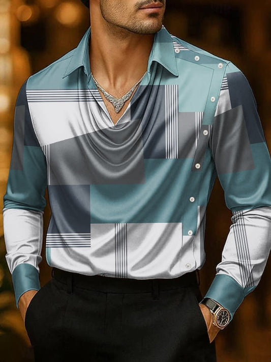 Men's Business Casual Satin Shirt